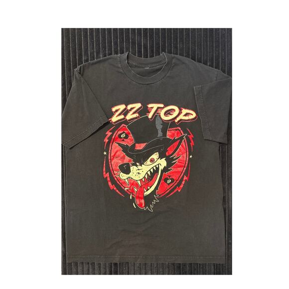 Vintage ZZ Top Wolf Band T-Shirt – 90s/2000s Screenprinted Rock Tee(Tag Removed) - Picture 1 of 2